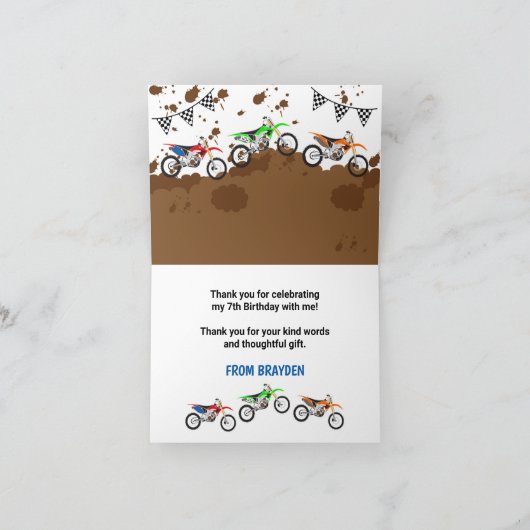 Motorfiets Vouwkaart Bedankt Dirt Bike (Binnen)