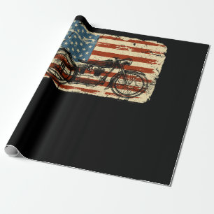 Motorfiets VS vlag patriottisch op 4 juli Cadeaupapier