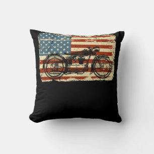 Motorfiets VS vlag patriottisch  op 4 juli Kussen