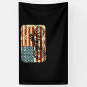 Motorfiets VS vlag patriottisch  op 4 juli Spandoek (Verticaal)