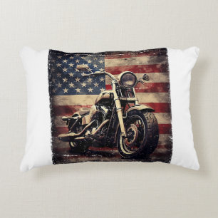 Motorfiets VS Vlag Retro Biker Amerikaans Accent Kussen
