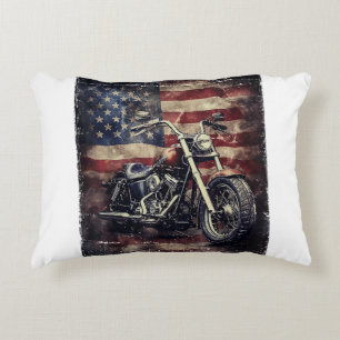 Motorfiets VS Vlag Retro Biker Amerikaans Accent Kussen