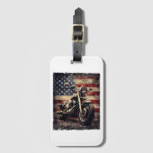  Motorfiets VS Vlag Retro Biker Amerikaans Bagagelabel (Voorkant (verticaal))