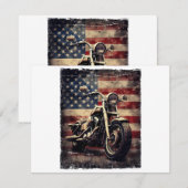 Motorfiets VS Vlag Retro Biker Amerikaans Bedankkaart (Voorkant / Achterkant)