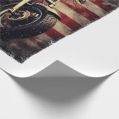  Motorfiets VS Vlag Retro Biker Amerikaans Cadeaupapier (Hoek)