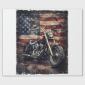 Motorfiets VS Vlag Retro Biker Amerikaans Cadeaupapier (Vlak)