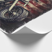 Motorfiets VS Vlag Retro Biker Amerikaans Cadeaupapier (Hoek)