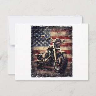  Motorfiets VS Vlag Retro Biker Amerikaans Feestdagenkaart