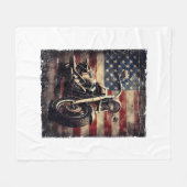 Motorfiets VS Vlag Retro Biker Amerikaans Fleece Deken (Voorkant (Horizontaal))