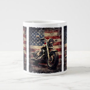 Motorfiets VS Vlag Retro Biker Amerikaans Grote Koffiekop