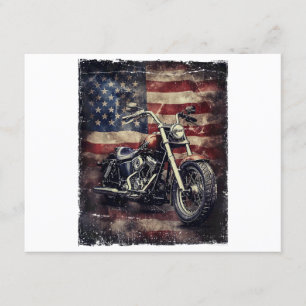  Motorfiets VS Vlag Retro Biker Amerikaans Informatiekaartje