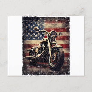 Motorfiets VS Vlag Retro Biker Amerikaans Informatiekaartje