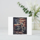 Motorfiets VS Vlag Retro Biker Amerikaans Kaart (Staand voorkant)