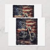 Motorfiets VS Vlag Retro Biker Amerikaans Kaart (Voorkant / Achterkant)