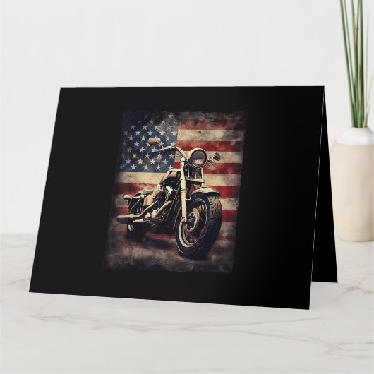 Motorfiets VS Vlag Retro Biker Amerikaans Kaart (Voorkant)