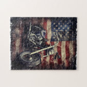 Motorfiets VS Vlag Retro Biker Amerikaans Legpuzzel (Horizontaal)