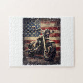 Motorfiets VS Vlag Retro Biker Amerikaans Legpuzzel (Horizontaal)