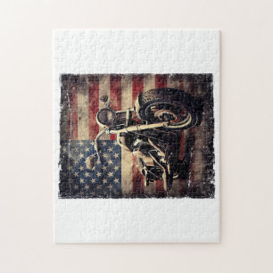  Motorfiets VS Vlag Retro Biker Amerikaans Legpuzzel