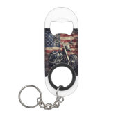  Motorfiets VS Vlag Retro Biker Amerikaans Mini Flessenopener (Voorkant)