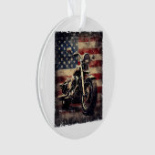 Motorfiets VS Vlag Retro Biker Amerikaans Ornament (voorkant)