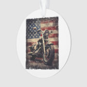 Motorfiets VS Vlag Retro Biker Amerikaans Ornament (voorkant)