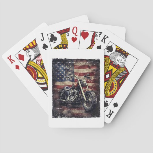 Motorfiets VS Vlag Retro Biker Amerikaans Pokerkaarten (Achterkant)
