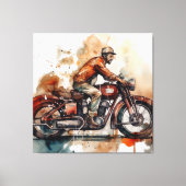  Motorfiets Waterverf Canvas Art Print (Voorkant)