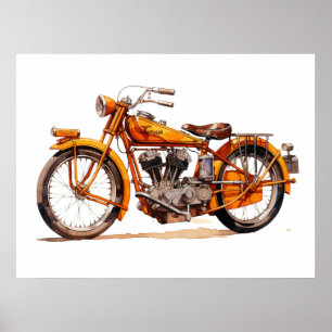Motorfiets Waterverf Kunst Poster