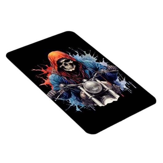 Motorfiets Waterverf Skeleton Rider Magneet (Rechterzijde)