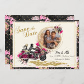 Motorfiets Weddenschap Foto opslaan Datum Kaart (Voorkant / Achterkant)