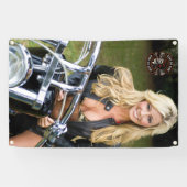Motorfiets winkel logo aanpassen Bikini Babe Verti Spandoek (Horizontaal)