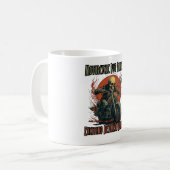 Motorfiets zet iets spannends tussen je been koffiemok (Voorkant links)