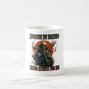 Motorfiets zet iets spannends tussen je been koffiemok