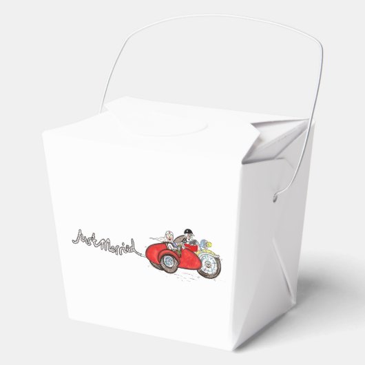 Motorfiets & Zijspan Bruid en Bruidegom Huwelijk Bedankdoosjes (Voorkant)