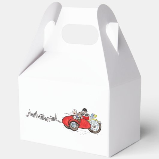 Motorfiets & Zijspan Bruid en Bruidegom Huwelijk Bedankdoosjes (Voorkant)
