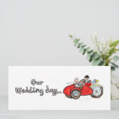 Motorfiets & Zijspan Huwelijk  Kaart (Staand voorkant)