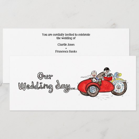 Motorfiets & Zijspan Huwelijk  Kaart (Voorkant / Achterkant)