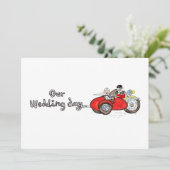 Motorfiets & Zijspan Huwelijk Kaart (Staand voorkant)