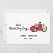 Motorfiets & Zijspan Huwelijk  Kaart (Voorkant)