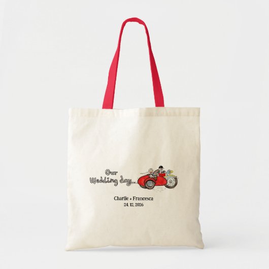 Motorfiets & Zijspan Huwelijk Tote Bag (Voorkant)