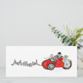 Motorfiets & Zijspan Trouwavond Kaart (Staand voorkant)