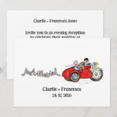 Motorfiets & Zijspan Trouwavond Kaart (Voorkant / Achterkant)
