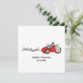 Motorfiets & Zijspan Trouwavond Kaart (Staand voorkant)