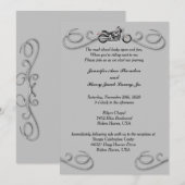 Motorfiets & Zilveren Wervels Huwelijksuitnodiging Kaart (Voorkant / Achterkant)