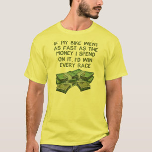 Motorfiets zo snel als geld Grappig race shirt