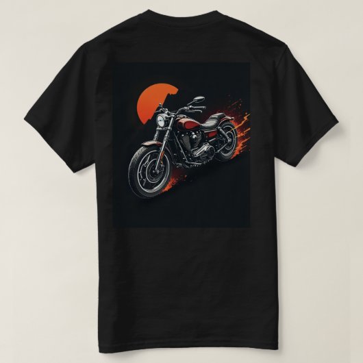 Motorfiets - Zonsondergang T-shirt (Design achterkant)