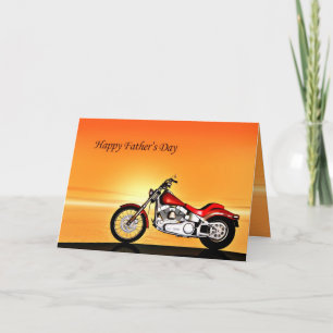 Motorfiets zonsondergang Vaderdag kaart