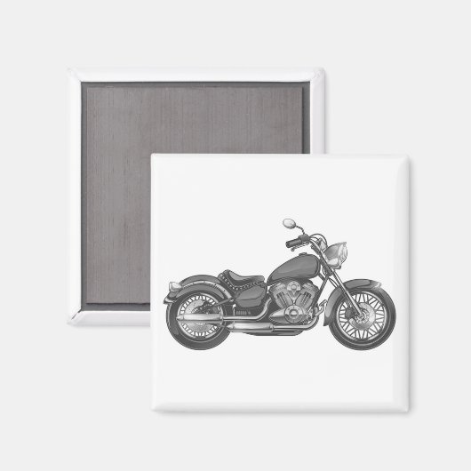  motorfiets zwart-wit magneet (Voorkant / Achterkant)