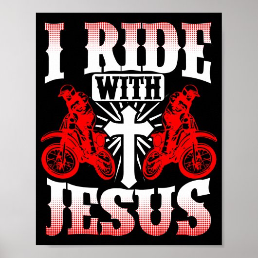 motorfietsbijbelbijbelder die ik met Jezus rijd Poster (Voorkant)