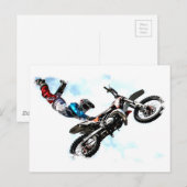motorfietsbiker acrobatic sport briefkaart (Voorkant / Achterkant)
